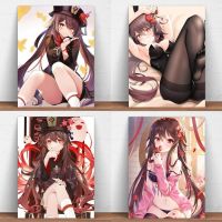 Hu Tao Genshin Impact Game Gaming Metal Tin Sign Home Bedroom Decor Wall Decor Fashion Wall Art Poster MJF1337(only one size: 20cmX30cm)(Contact seller, free custom pattern)