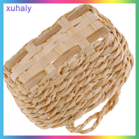 xuhaiy 1/12 dollhouse Miniature อุปกรณ์เสริมหวายกรอบ HAND-woven vegetable Basket