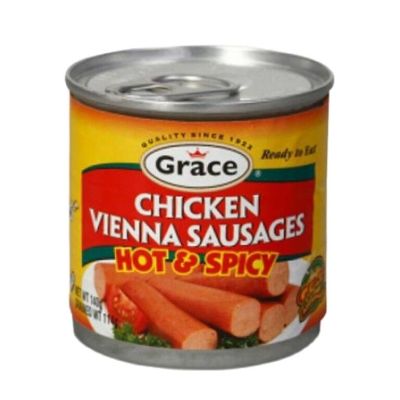 Import Foods🔹 Grace Vienna Sausages Hot &amp; Spicy 200g เกรซ เวียนนา ซอสเซส ฮอต แอนด์ สไปซี่ 200กรัม