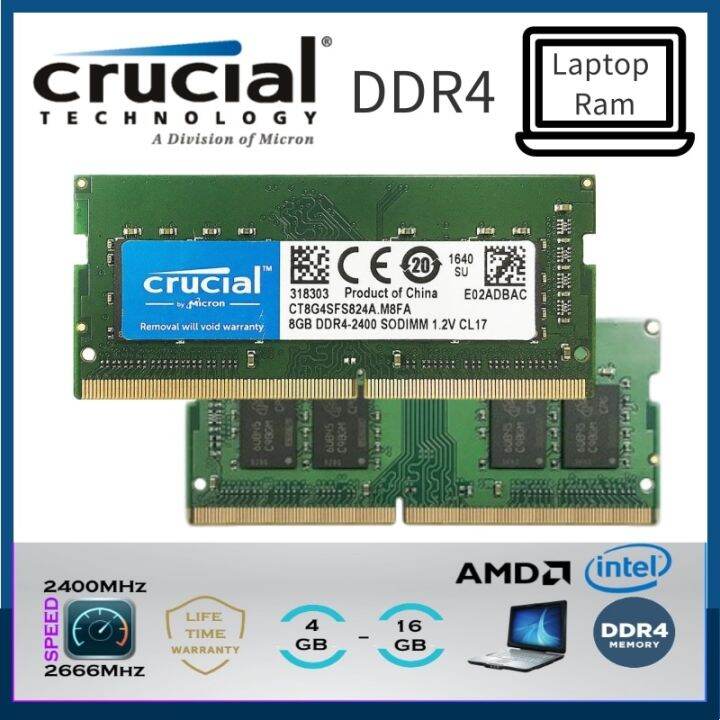 【24H Ship】Crucial DDR4 Laptop RAM SODIMM 260Ppin 4GB 8GB 16GB PC4 ...