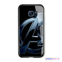 UCUCเคสมือถือ เคสโทรศัพท์ เคส Samsung S7แบนSamsung Galaxy S7กรณีMarvelโลโก้จดหมาย 10ปีเคสมันวาวกระจกเทมเปอร์ฝาหลังปลอก