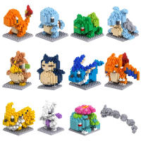 Pokemon Nanoblock Pokemon อาคารขนาดเล็ก Pikachu อิฐชุดการศึกษา Pokemon ของเล่นเด็กวันเกิดอิฐบล็อก-Cailine