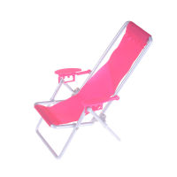 Olliles เด็กตุ๊กตาบ้านเฟอร์นิเจอร์พับได้ deckchair ของเล่นตุ๊กตาชายหาดเก้าอี้ของเล่น