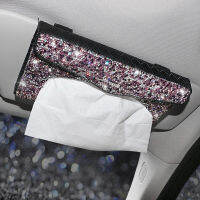 1 Pcs Car Styling Interior Cute Tissue Box Paper Case with Crystal Diamond Pu Car Interior Decoration Accessories