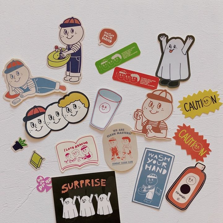 south-korea-retro-cartoon-sticker-suitcase-phone-sticker-computer-decoration-material-hand-account-stationery-sticker
