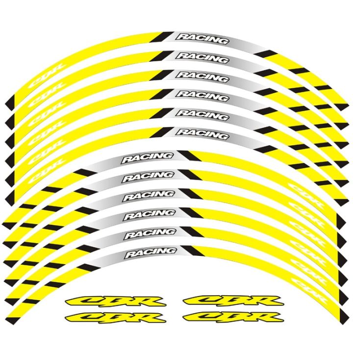 สติกเกอร์ขอบล้อฟิล์มขอบสติ๊กเกอร์สะท้อนแสงรถจักรยานยนต์สติกเกอร์ตกแต่งยางรถสำหรับฮอนด้า-cbr-250-300-400-500-600