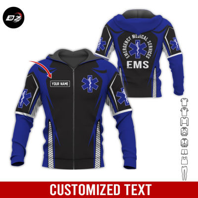 2023 Personalized Name EMS 3D All Over Printed Hoodie NJ450