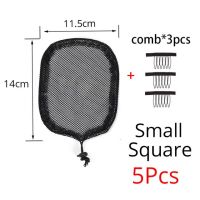 วิกผมคุณภาพสูงทรงหางม้าแบบสำหรับทำตาข่ายผมหมวกวิกสีดำ5ชิ้น/ล็อต