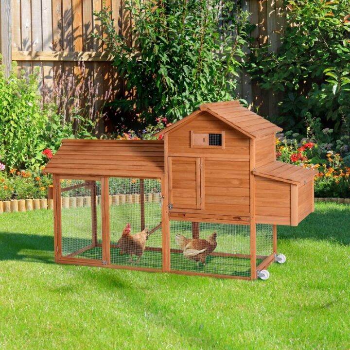 Outdoor Chicken Coop Wooden Cage For Small Poultry Collapsible Roof ...