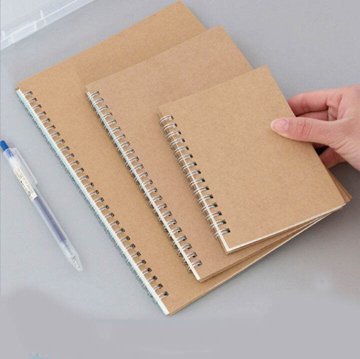 Lined Spiral Notebook Journal Kraft Cover Lined Book Pad, Wirebound