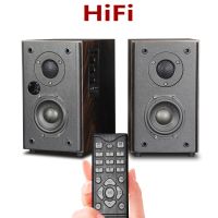 High Power Bookshelf Hifi Monitoring Audio Active Audiophile Home Theater Bluetooth Fiber Coaxial Wooden Computer Speaker Bass