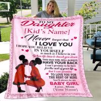 New Style To My Daughter From Mom Letter Printed Flannel Fleece Blankets Birthday Gifts Valentines Day Holiday Throw Blankets Super Soft