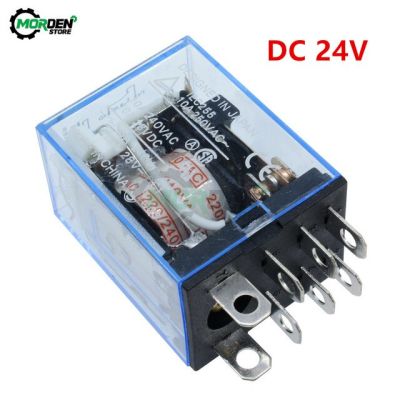 รีเลย์ขดลวด10a ขนาดเล็ก Ac 220V Dc 12V 24V รีเลย์ Ly2nj โมดูลรีเลย์แม่เหล็กไฟฟ้าขนาดเล็ก Dpdt 8ขาพร้อมฐาน