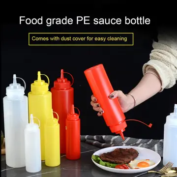 3pcs Porous Condiment Squeeze Bottles for Ketchup, Salad, BBQ Sauce, and Oil