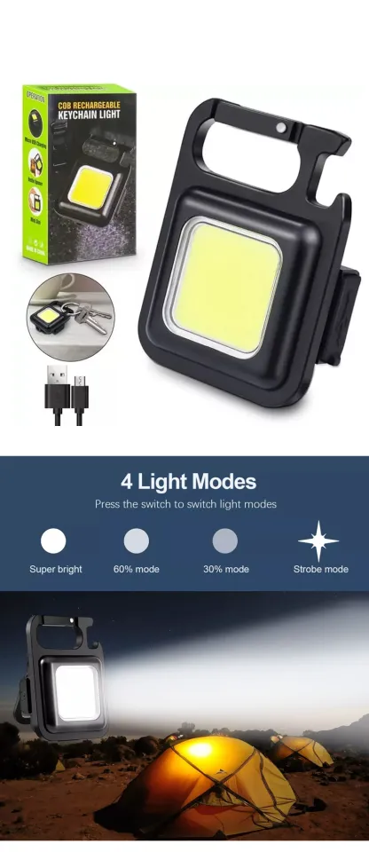 BUY TAKE 1】Portable Mini LED Flashlight USB Keychain Rechargeable  Multifunctional Bottle Opener COB Work Lamp Floodlight Strong Magnetic  Lazada PH