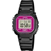 【ซู】 Casio นาฬิกาข้อมือสำหรับผู้หญิง LA-20WH-4ADF แถบยางสีดำดิจิตอล30ม.