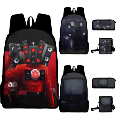 Skibidi Toilet Backpack Speaker Man Tv Man Camcorderman Camera Man Cameraman Boss Bag Pencil Case 3pcs/set Bags