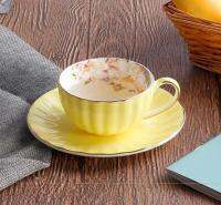 Colourful Bone China Pumpkin Coffee Cup Dish Phnom Penh Ceramics Xicaras Suit Cushaw Shape Sobretudo Feminino Tazas Saucer