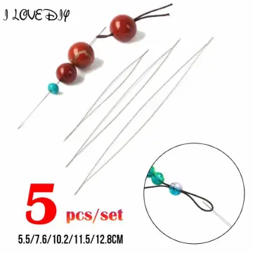 5PCS Curved Beading Needles String Bead Needles Stainless Steel