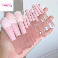 WPRA 10Pcs/Set โปร่งแสงโปร่งแสง ชุดแปรงแต่งหน้าขนาดเล็ก สีลูกอมสี การผสมคาบุกิ แปรงเครื่องสำอางวุ้นสีชมพู แบบพกพาได้ คิ้วบลัช สำหรับผู้หญิง