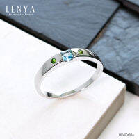 Lenya Jewelry  แหวนบลูโทแพซ (Blue Topaz) ประดับโครมไดออพไซต์ (Chrome Diopside) ดีไซน์เรียบหรู สวมใส่แล้วบ่งบอกถึงสไตล์ได้เป็นอย่างดี