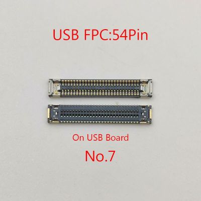 5-10ชิ้น64 54 40 34ขาเครื่องชาร์จ USB ชาร์จพอร์ตตัวเชื่อมต่อ FPC สำหรับ A50 Samsung Galaxy A505 A505F หน้าจอแอลอีดีโค้ง Fn/ds