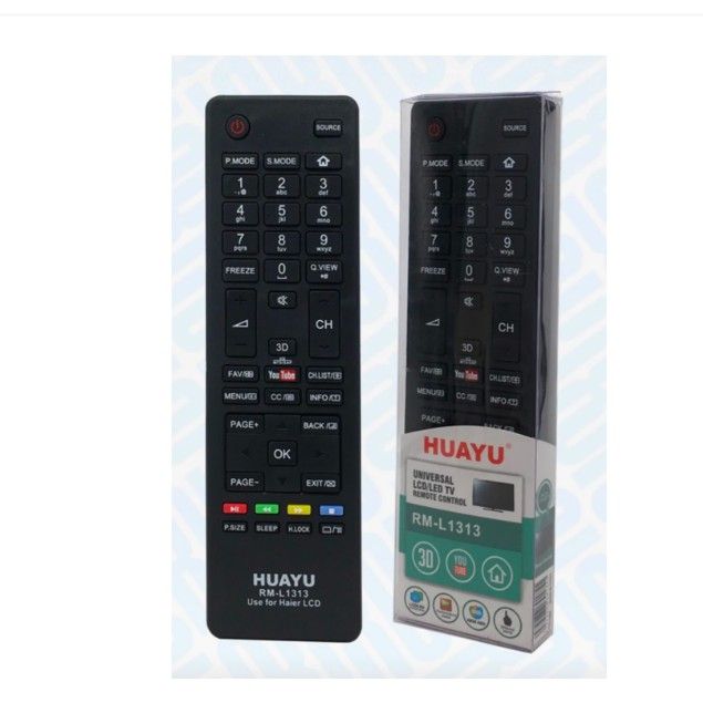 haier-lcd-led-remote-control-3d-youtube-replacement-huayu-rm-l1313-htr-a18l-htr-a10
