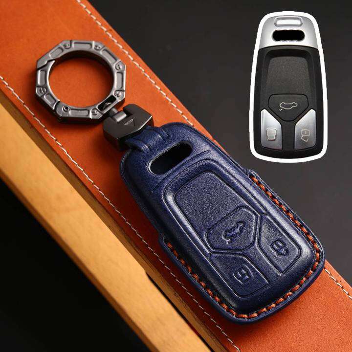 luxury-real-leather-car-key-case-cover-fob-holder-for-audi-a6-a4l-a5-a7-a8l-q7-q8-q3-a3-keyring-pouch-shell-keychain-protector