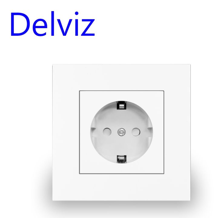 new-popular-delviz-wall-16-assocket-panelac-กระจกสไตล์ใหม่110v-250vwhite-ดำ-เทาครัวเรือนฝังเต้าเสียบมาตรฐาน