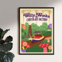 Willy Wonka &amp; The Chocolate Factory โปสเตอร์ภาพยนตร์คลาสสิก-Star Actor Art Cover ผ้าใบพิมพ์ภาพวาดตกแต่ง