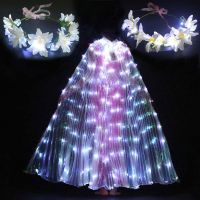 Women Adult LED Light Fairy Angel Wing Festival Clothing Princess Costume Cloak Rave Clothes Cosplay Christmas Stage Show Dance