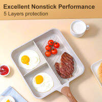 สีขาวหินแกรนิตสแควร์ Non Stick 3 In 1กระทะย่างอเนกประสงค์อาหารเช้ากระทะสเต็กกระทะ28เซนติเมตรเตาทั้งหมดที่เหมาะสมเหนี่ยวนำเข้ากันได้