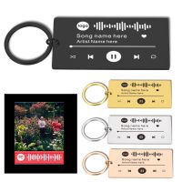 Personalized Music Gift Keychains Music Spotify Scan Code Keychain for Women Men Keyring Custom Laser Engraving Music Key Rings