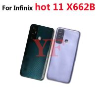 สำหรับ Infinix Hot 11 X662B แบตเตอรี่ด้านหลังครอบคลุมกรณีที่อยู่อาศัยหลังพร้อมชิ้นส่วนกรอบสำรองเลนส์กระจก