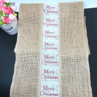 1.5yard 26cm linen lace merry christmas table runner DIY christmas decoration for home party accessories lace fabric ribbon