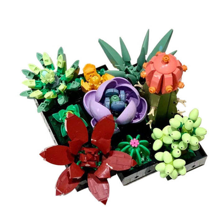 ใหม่-moc-ช่อกล้วยไม้บล็อกดอกไม้-succulents-กระถางอาคารบล็อกเหมาะสำหรับ10311โรแมนติกชุดประกอบอาคารของเล่นสาวของขวัญ