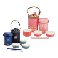 ~ THERMOS Stainless Steel Lunch Jar Go 0.6L Coral Pink/ Navy