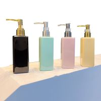 Liquid Soap Dispenser Refillable Pump Bottle Square Bathroom Shampoo Conditioner Shower Gel Sub-bottling Empty Storage Container