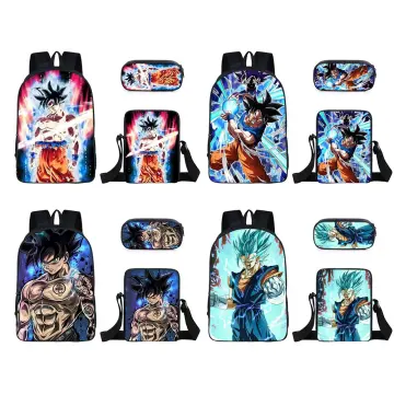 3pcs/Set Goku Dragon Ball School Bag Anime Wear Resistant Backpack