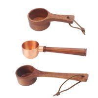 Coffee Scoop for Ground Coffee Bean Wooden Handle Measuring Spoon Tea Tablespoon