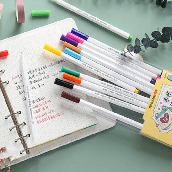 genvana-creative-hand-account-hook-line-pen-needle-pen-12-colors-water-based-pen-students-use-for-notes-hand-drawn-diy-g-0596