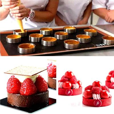 Stainless Steel Perforated Tart Ring, 20Pcs 5cm Perforated Cake Mousse Ring,DIY Round Tart Rings for Baking Dessert Ring