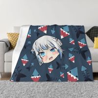 Hololive Cute Kawaii Girl Gawr Gura Portable Warm Throw Blankets for Bedding Travel