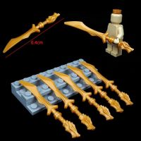 Golden Dragon Head Sword Compatible with Lego Assembly Samurai Dragon Master Minifigure Ninja Weapon Building Blocks Accessories Toys