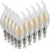10PCS LED Design Energy Saving 2W 4W 6W Candle Bulb E14 E12 E27 Dimmable 220V 110V 2700K C35 Filament Light 360 Degree Lamps