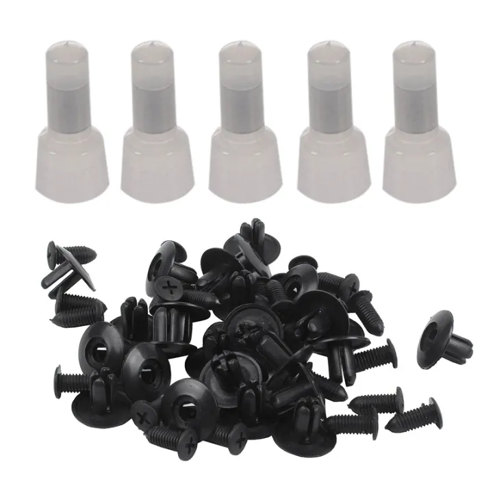 25 Pcs Plastic Push in Bumper Fender Door Rivets Clip 8mm Hole Black