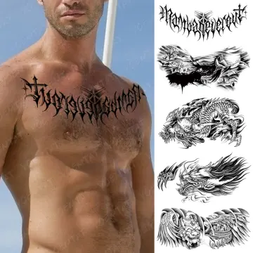 Black Under Boob Tattoo Temporary Tattoo Stickers On Chest Waist