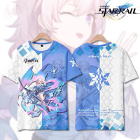 2023 NewStar Railway Honkai: Rail March Seven Anime Game Character T-Shirt Short-Sleeved Summer Sos Print