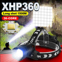 ซูเปอร์ XHP360ที่มีประสิทธิภาพ LED ไฟหน้า USB ชาร์จหัวโคมไฟพลังงานสูงหัวไฟฉาย XHP199ไฟหน้า18650โคมไฟตั้งแคมป์