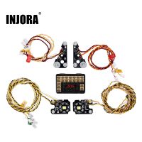 INJORA TRX4 RC โคมไฟหน้าหลังกลุ่มไฟ LED สำหรับ1/4ตีนตะขาบ RC Traxxas ป้องกัน TRX-4